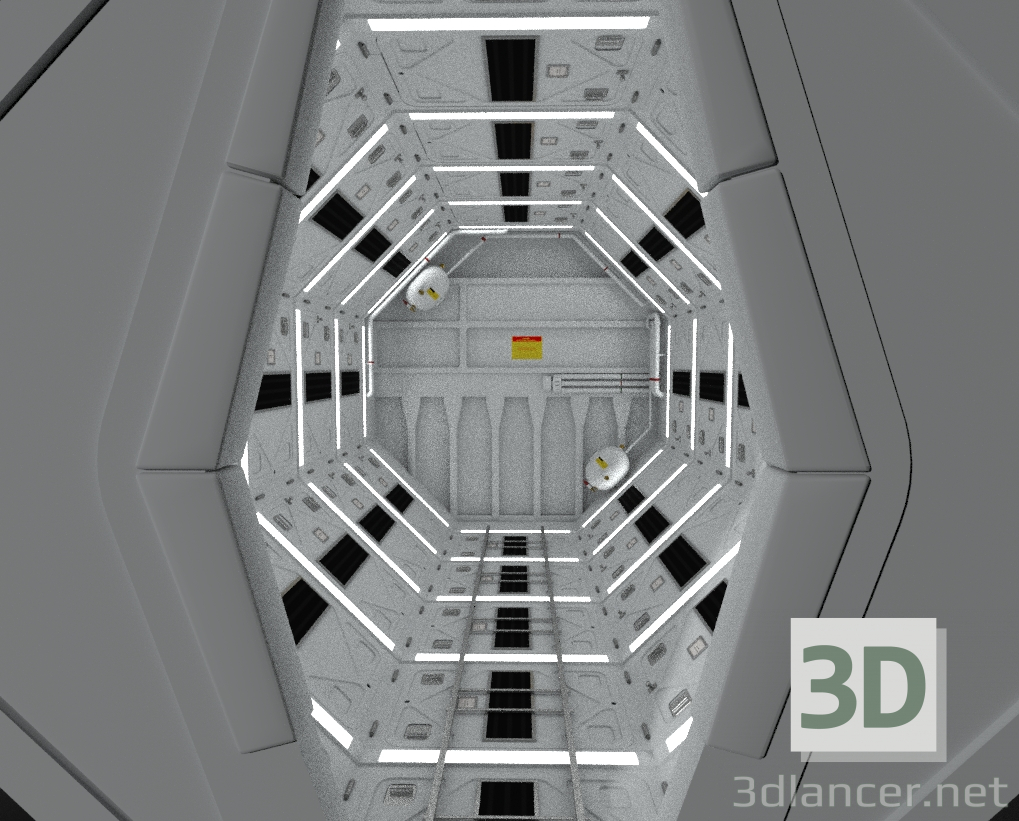 modèle 3D 2001: un couloir de vaisseau spatial - preview