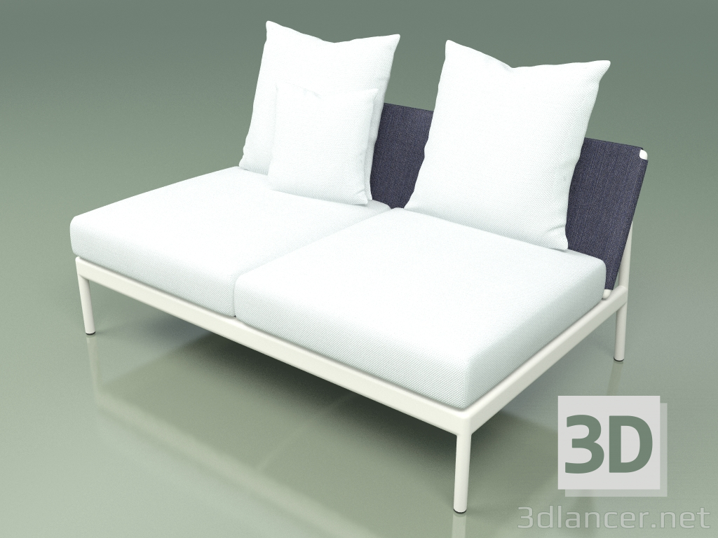 3d model Central sofa module 006 (Metal Milk, Batyline Blue) - preview