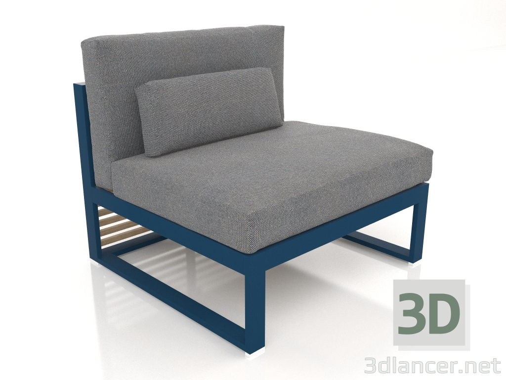 3D Modell Modulares Sofa, Abschnitt 3, hohe Rückenlehne (Graublau) - Vorschau