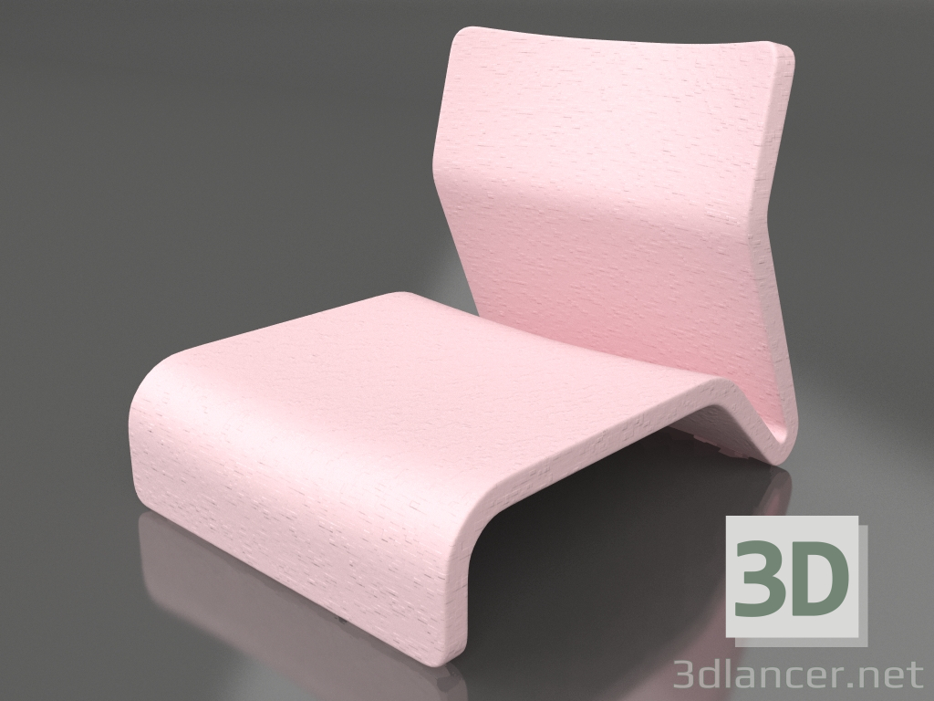 modello 3D Poltrona club (rosa) - anteprima