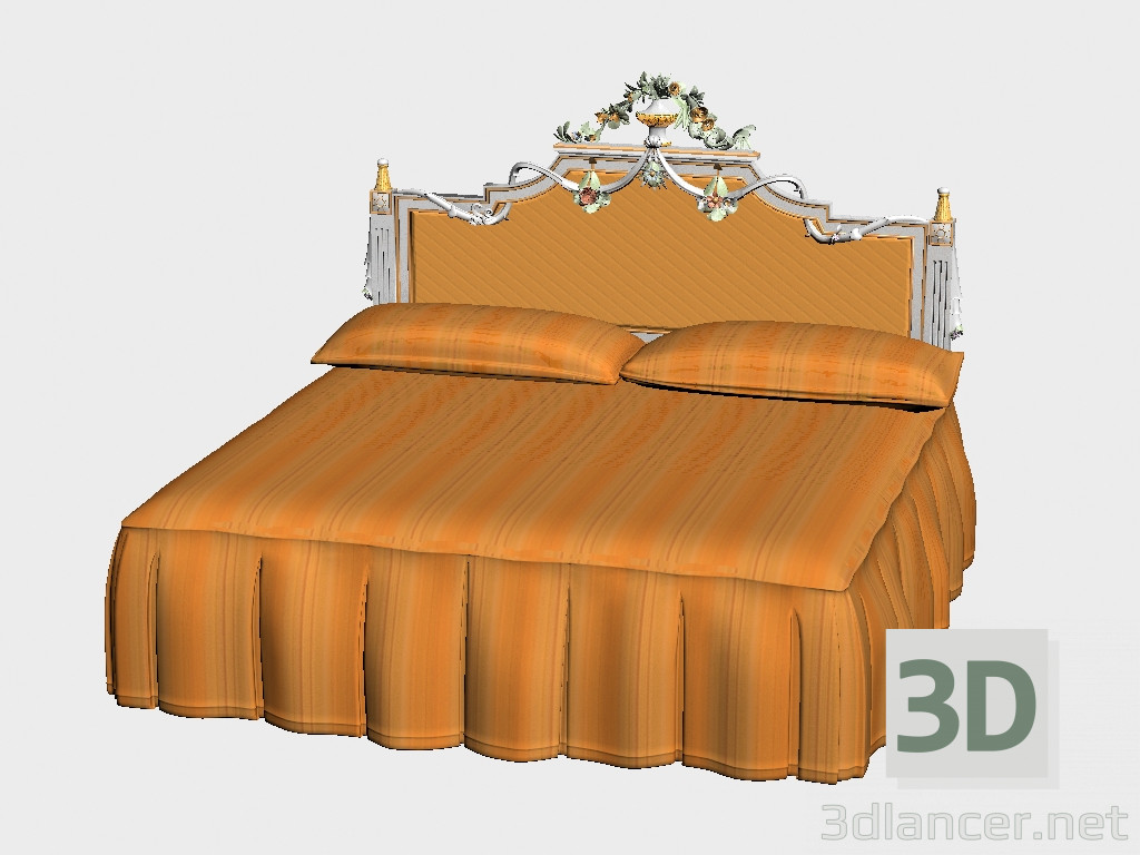 3d model Cama matrimonial - vista previa