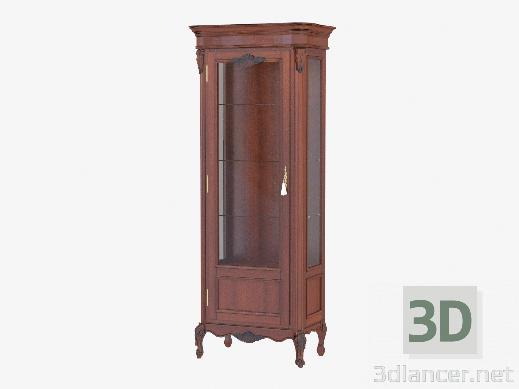 modello 3D Vetrina una porta BN8802SX (albero con patina nera) - anteprima