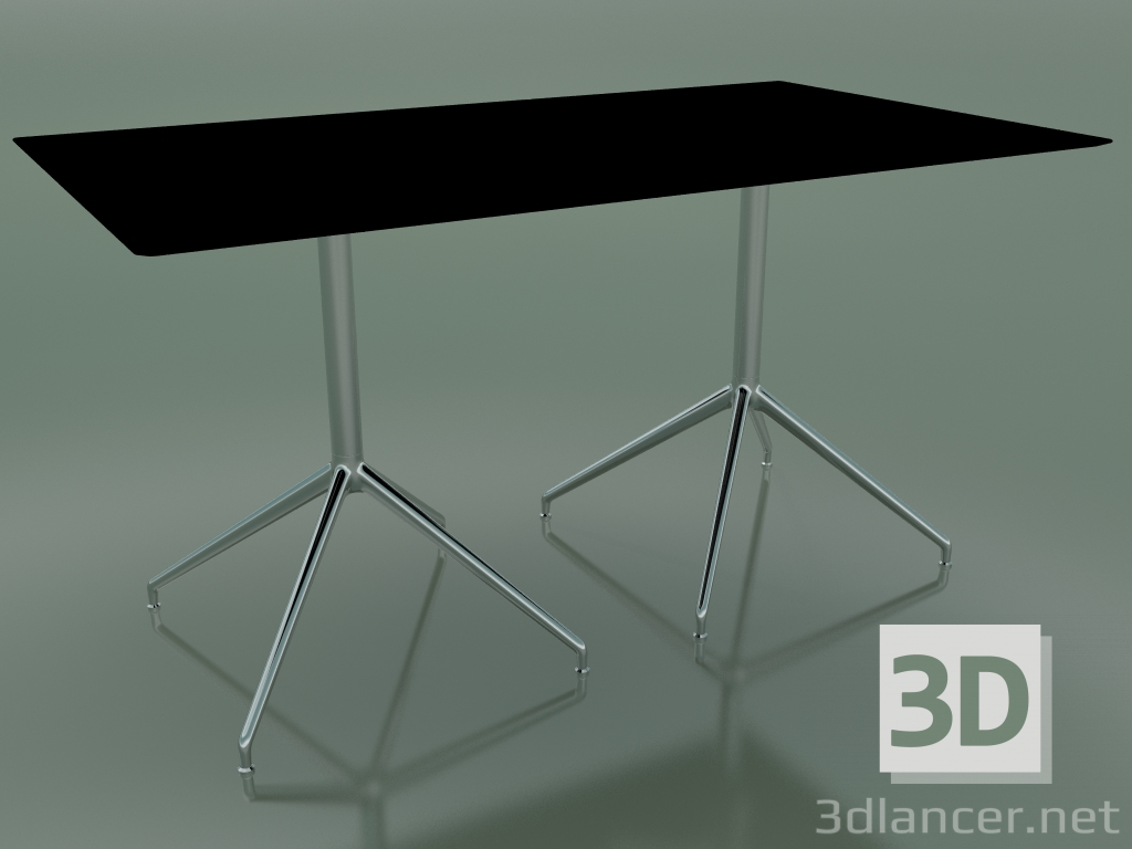 3D Modell Rechteckiger Tisch mit doppelter Basis 5737 (H 72,5 - 79x139 cm, schwarz, LU1) - Vorschau