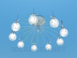 Lustre com bolas iluminadas