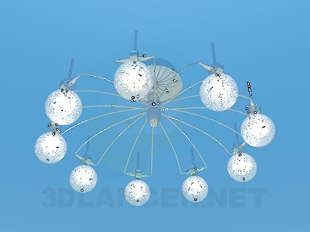 3d model Lámpara Chandelier con esferas de luz - vista previa