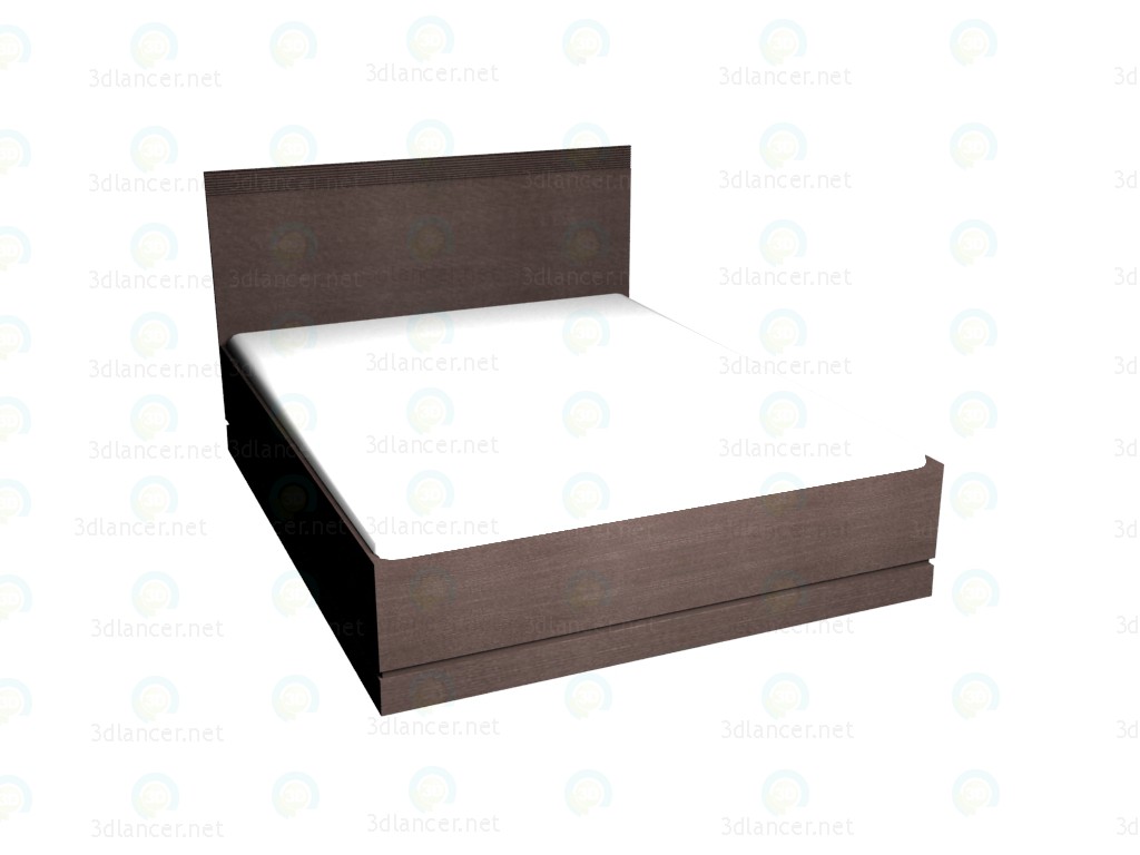 3d model Cama doble 160 x 200 (Roble Oscuro) - vista previa