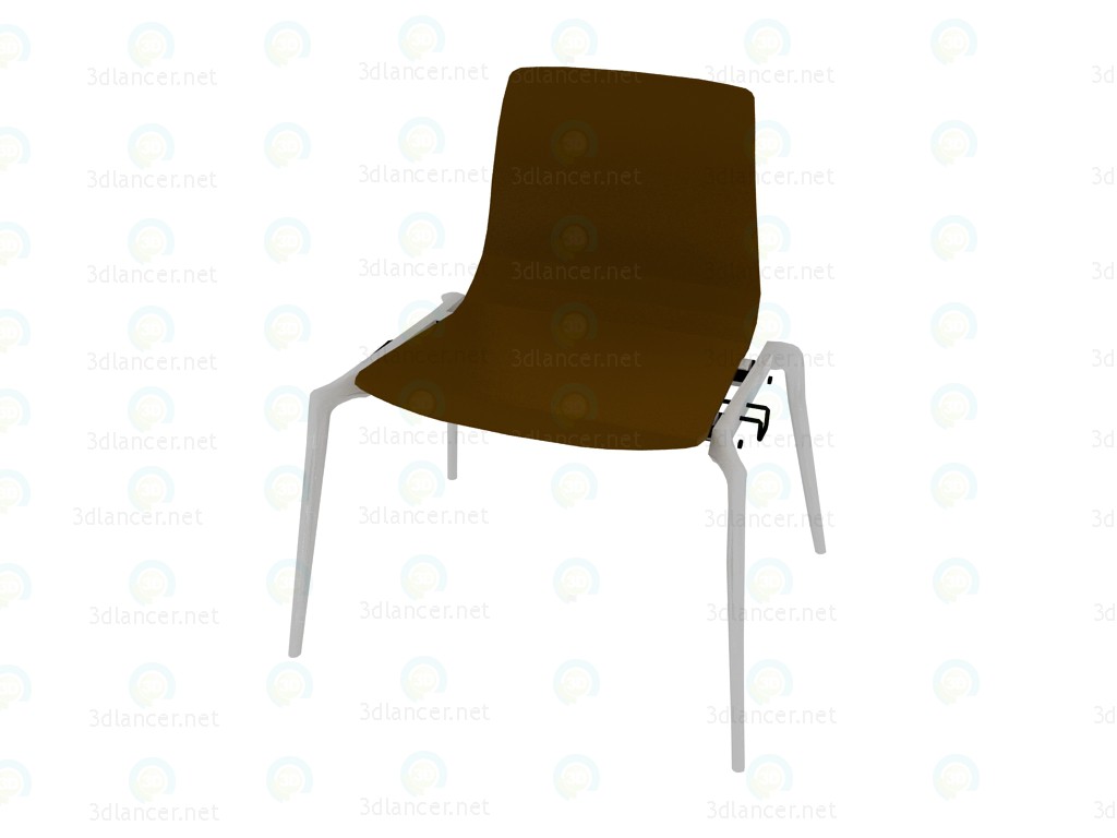 3d model Silla apilable sin apoyabrazos de madera - vista previa