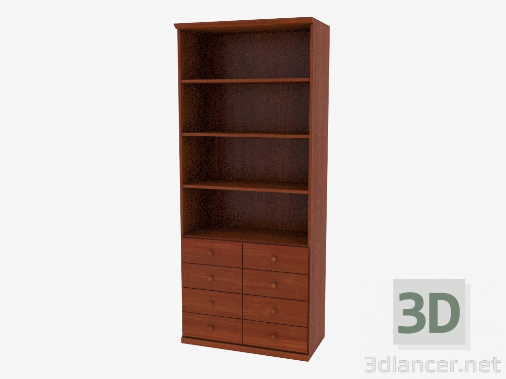 3D Modell Schrank mit offenen Regalen (4821-07) - Vorschau