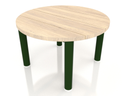 Table basse D 60 (Vert bouteille, Bois Iroko)