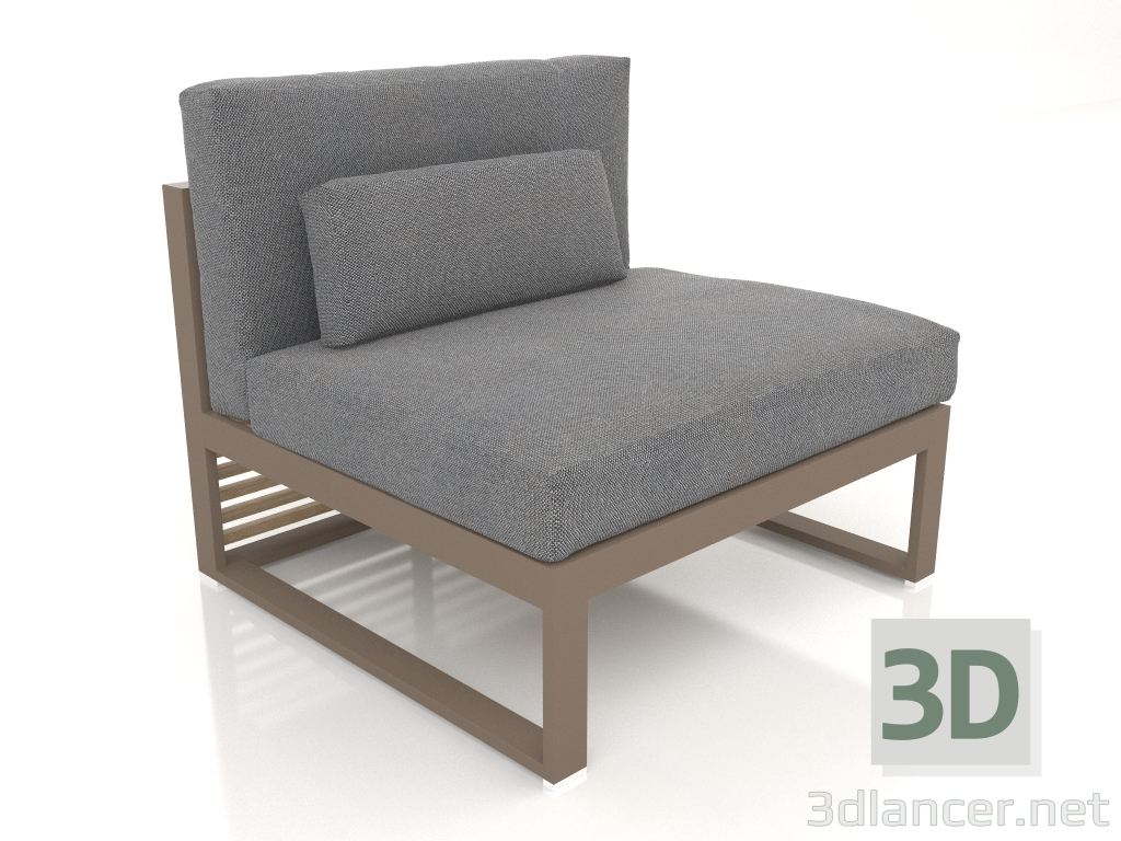 3d model Sofá modular, sección 3, respaldo alto (Bronce) - vista previa