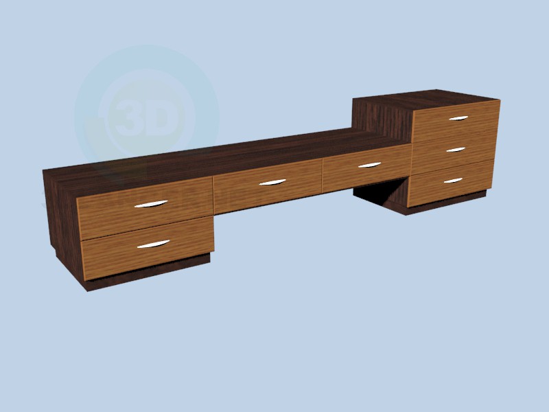 3d model Long cupboard - preview