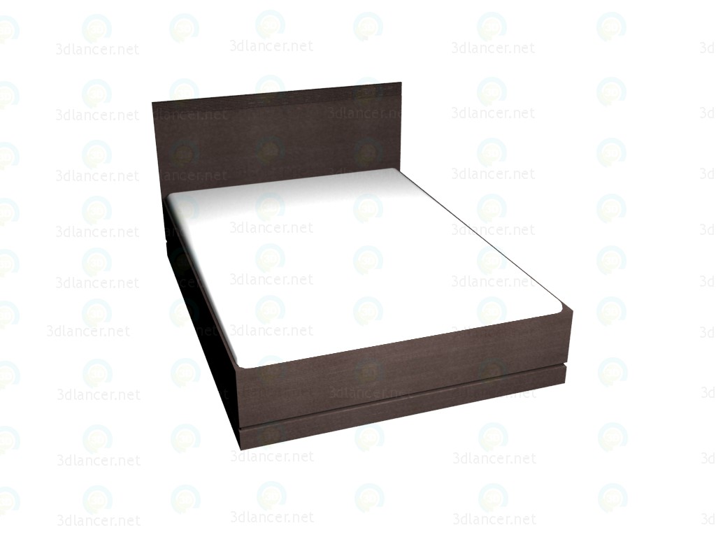 Modelo 3d Cama de casal 160 x 220 (Dark Oak) - preview