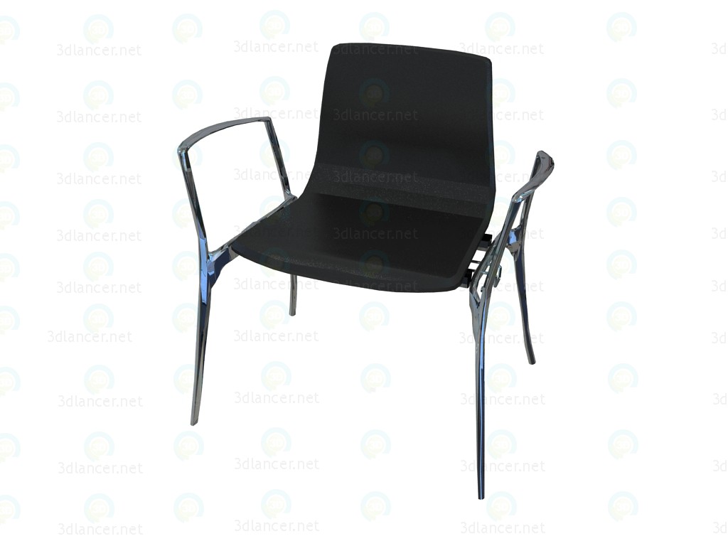 3 डी मॉडल Stackable कुर्सी armrests के साथ - पूर्वावलोकन