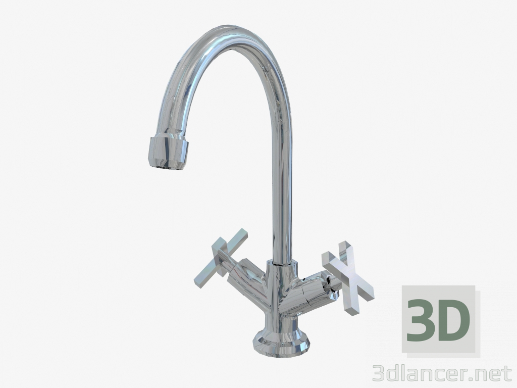 modello 3D Rubinetto per lavabo con bocca di erogazione U Lucerna (BEL 060D) - anteprima