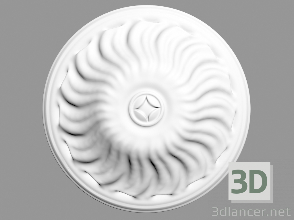 modello 3D Uscita a soffitto R11 (19 x 19 x 3,6 - Ø 19 cm) - anteprima