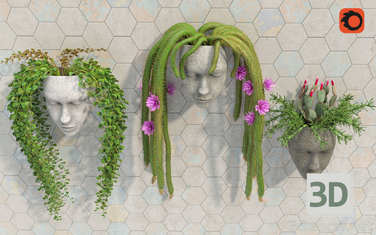 3D HeadPlanters modeli satın - render