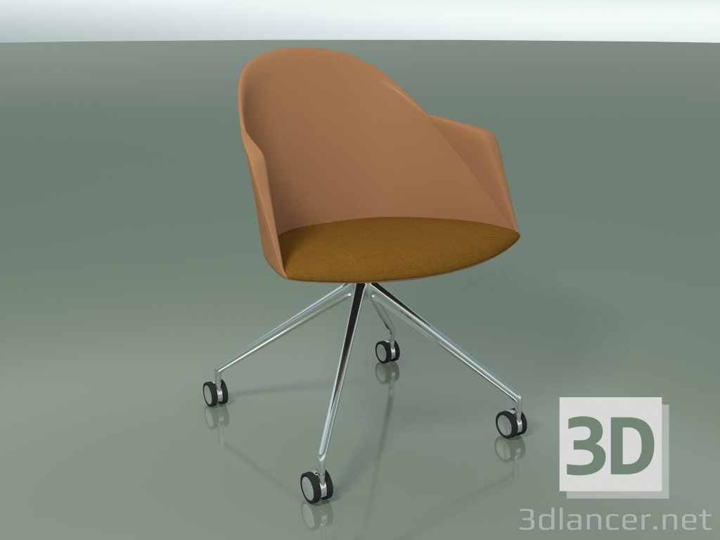 modèle 3D Chaise 2233 (4 roulettes, CRO, polypropylène PC00004, avec coussin) - preview