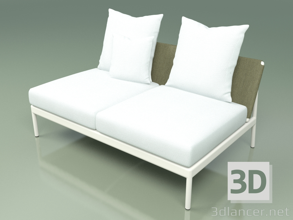 3d model Central sofa module 006 (Metal Milk, Batyline Olive) - preview