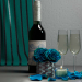 rosas y vino 3D modelo Compro - render