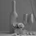 rosas y vino 3D modelo Compro - render