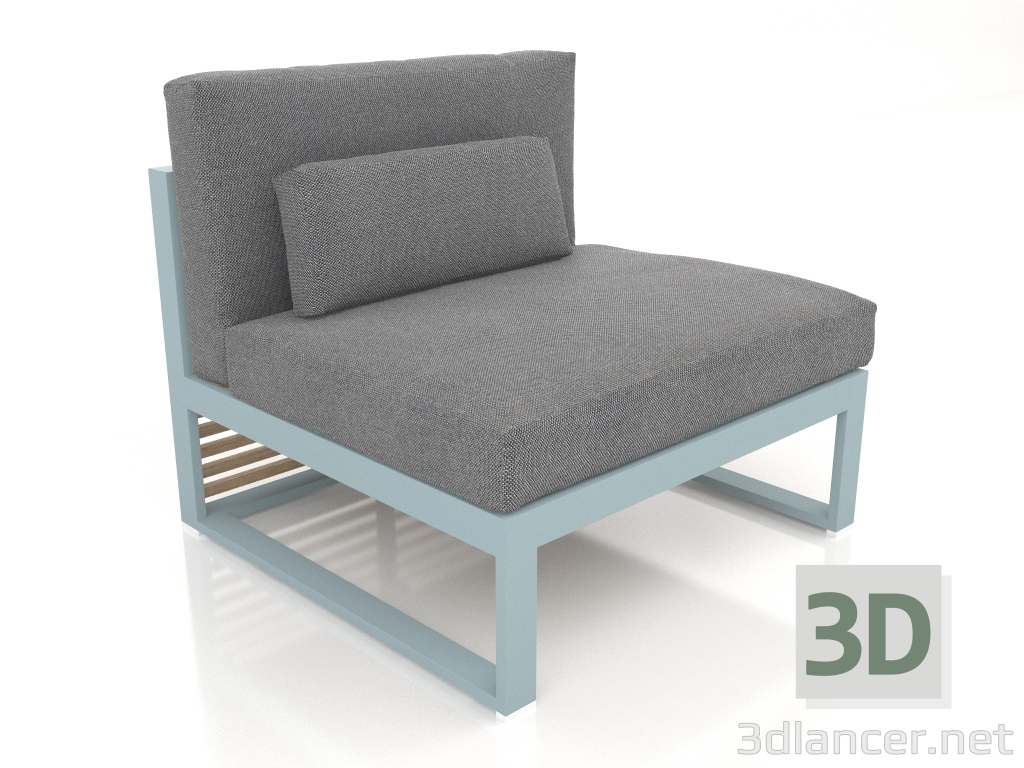 3d модель Диван модульний, секція 3, висока спинка (Blue grey) – превью