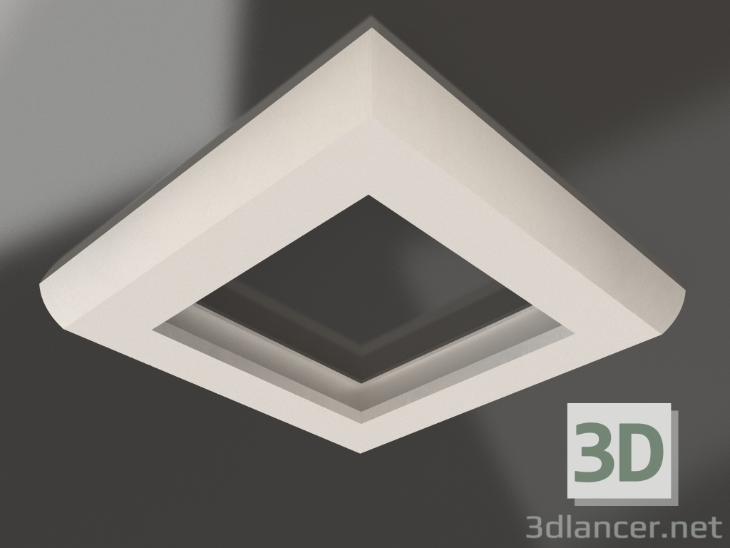 modello 3D Cornice a soffitto in cartongesso con illuminazione sospesa KGC 047 (57x92). - anteprima