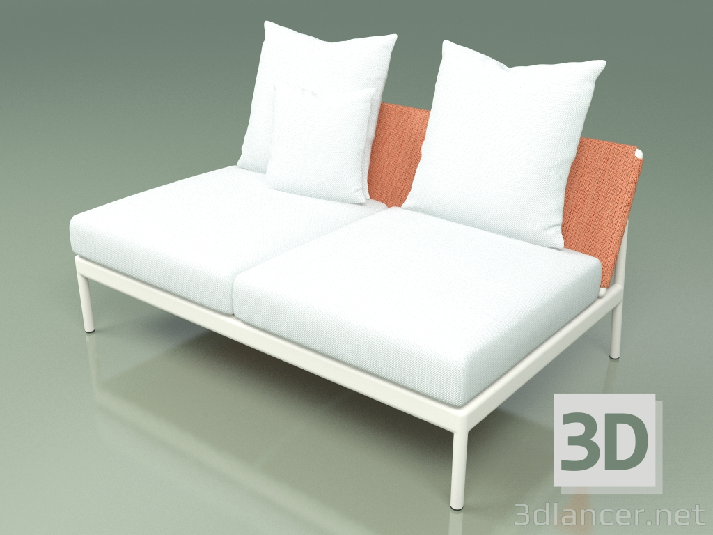 3d model Central sofa module 006 (Metal Milk, Batyline Orange) - preview