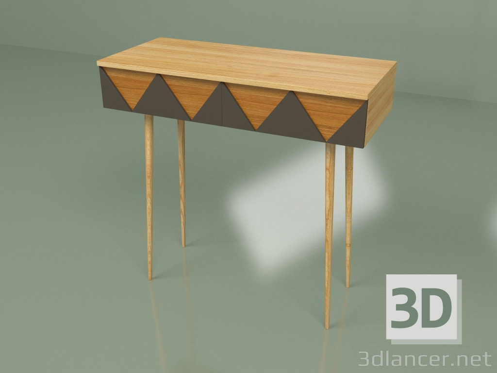 3D Modell Console Woo Schreibtisch (dunkelbraun) - Vorschau