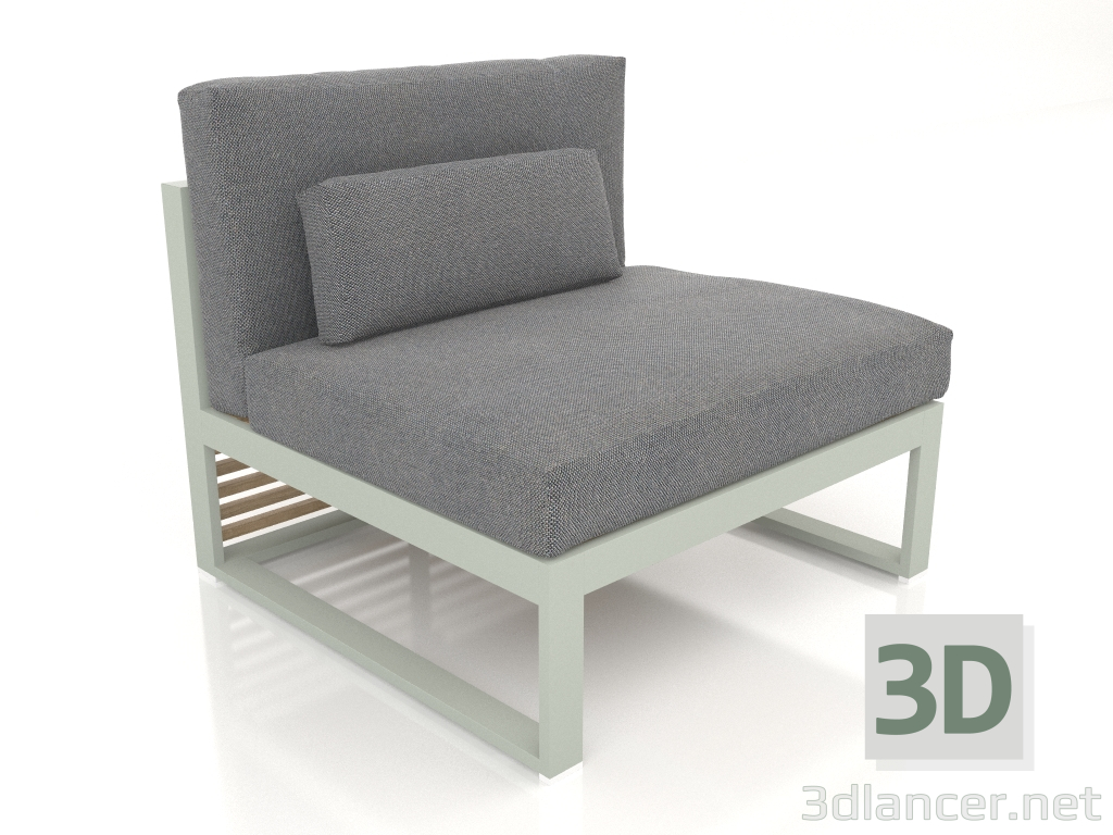 3d model Modular sofa, section 3, high back (Cement gray) - preview