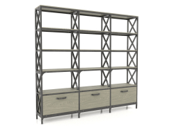 Rack with drawers (3 sections)