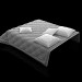 3d Quilted bedcover and pillows on the bed model buy - render