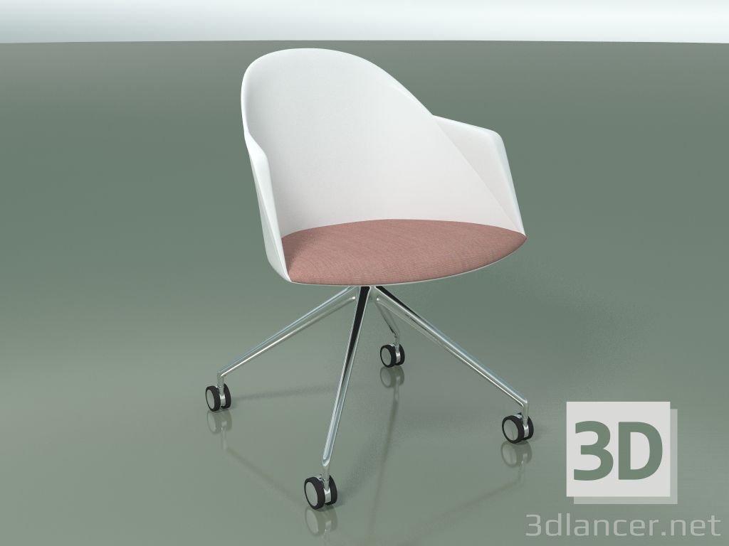 modello 3D Sedia 2233 (4 ruote, CRO, PC00001 polipropilene, con cuscino) - anteprima