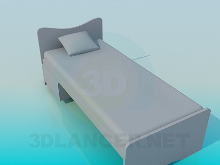 Modelo 3d Cama de solteiro - preview