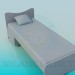 modello 3D Letto singolo - anteprima