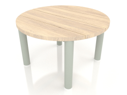 Table basse D 60 (Gris ciment, Bois Iroko)