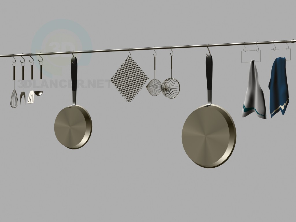 3d model Juego de vajilla de cocina - vista previa