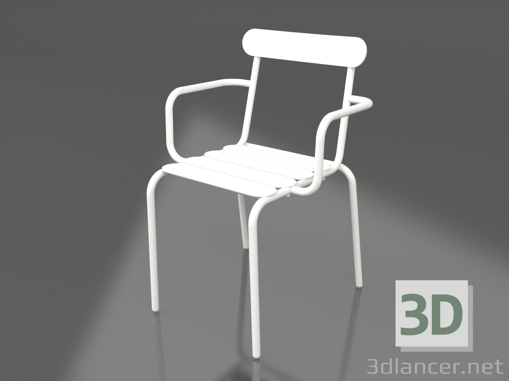 modèle 3D Chaise de salle à manger (Blanc) - preview