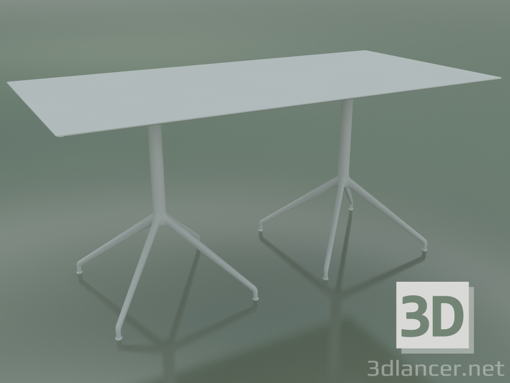 3D modeli Çift tabanlı 5738 dikdörtgen masa (H 72.5 - 79x159 cm, Beyaz, V12) - önizleme