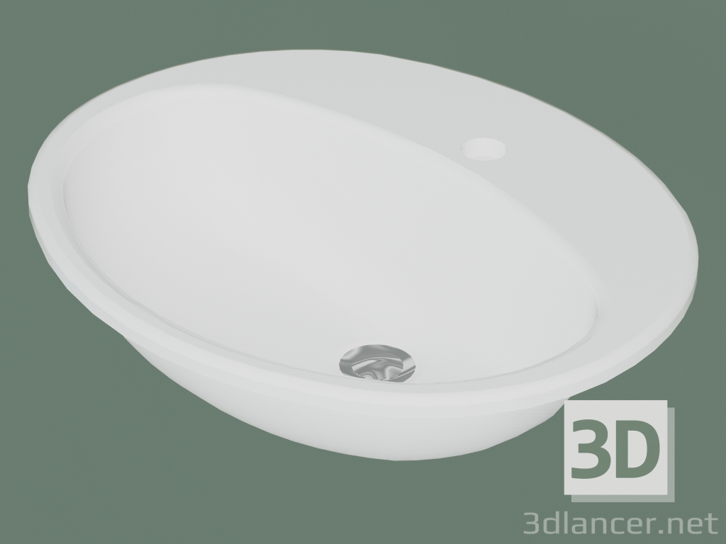 modello 3D Lavabo da incasso ovale 7G28 53 (7G285301, 53 cm) - anteprima