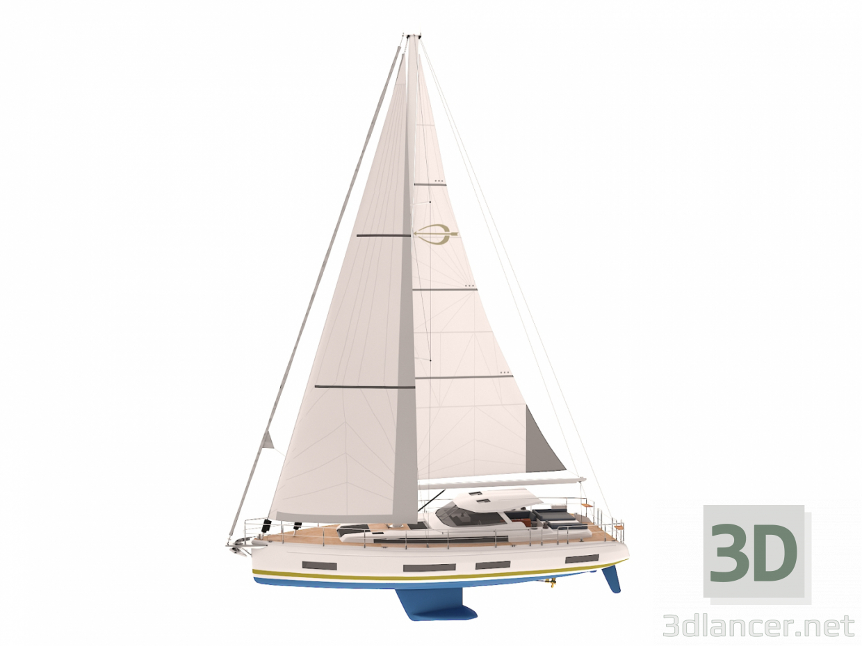 3d Sailing Yacht Amel 50 model buy - render