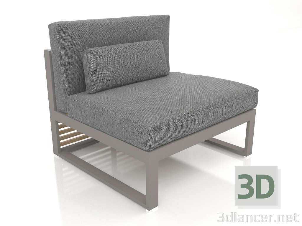 3d model Modular sofa, section 3, high back (Quartz gray) - preview