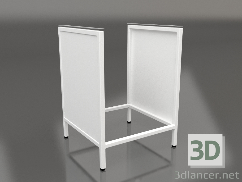 3d model Isla V1 (pared) en 60 marco 1 (blanco) - vista previa