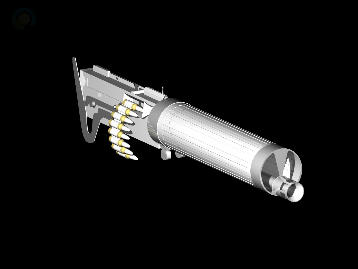 3d модель Пулемет с Водяным охлaждением VICKERS – превью
