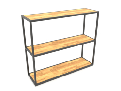 Console-rack rettangolare (WOOD, 100x30x86, 3 ripiani)