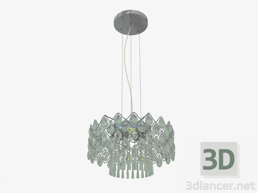 modello 3D Lampadario pendente Corolla (761164) cromato - anteprima