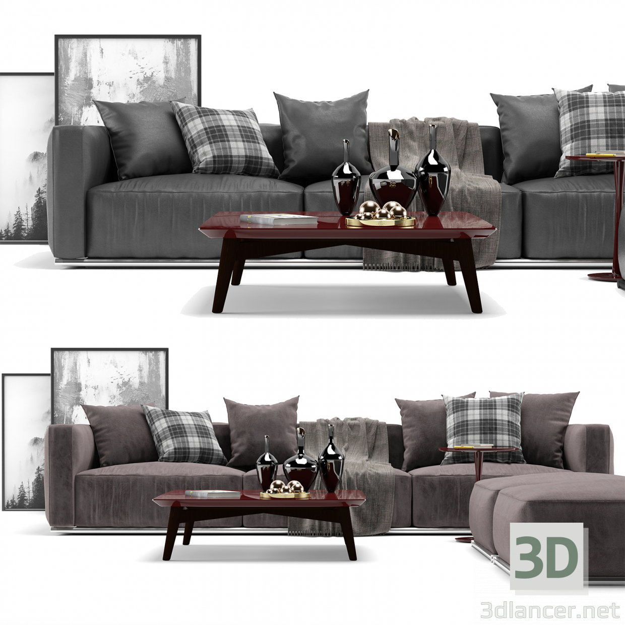 3d Shanghai Sofa Poliform model buy - render