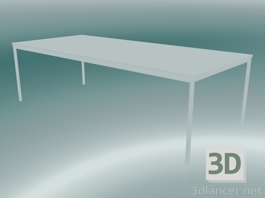 3D Modell Rechteckiger Tischfuß 250x110 cm (Weiß) - Vorschau