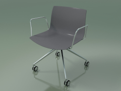 Silla 2055 (4 ruedas, con reposabrazos, LU1, polipropileno PO00412)