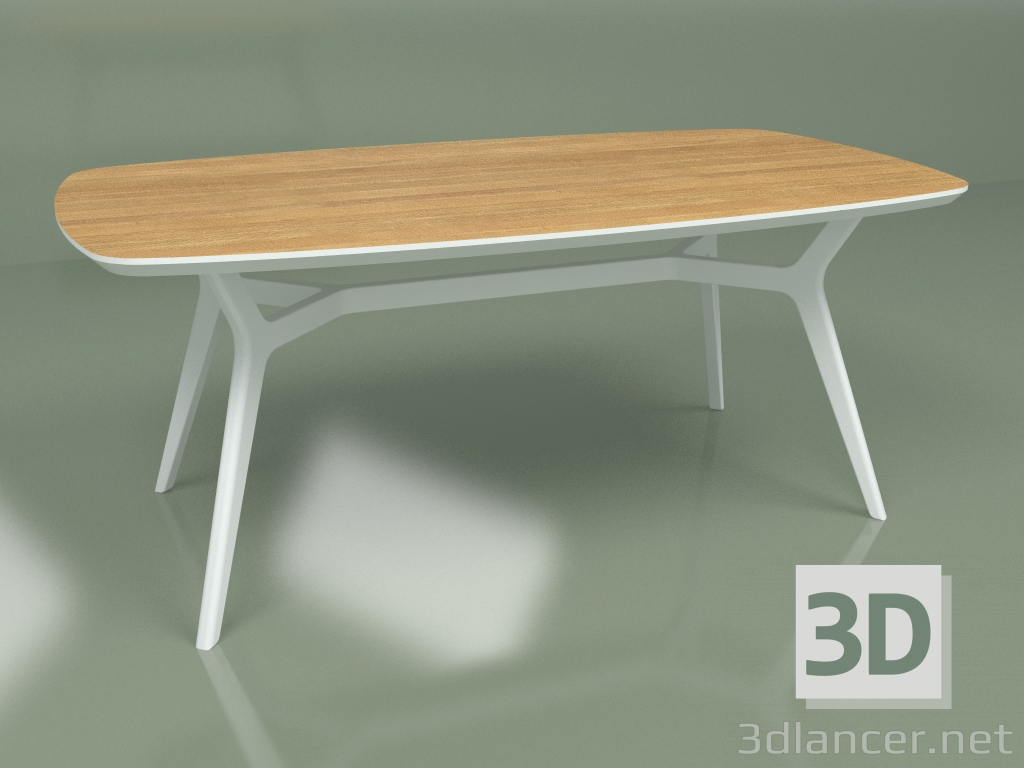 modello 3D Tavolo da pranzo Johann Oak (bianco, 1800x1000) - anteprima