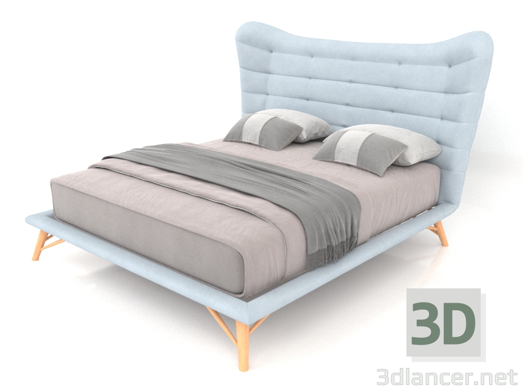 Modelo 3d Cama Venezia 160x200 (azul) - preview